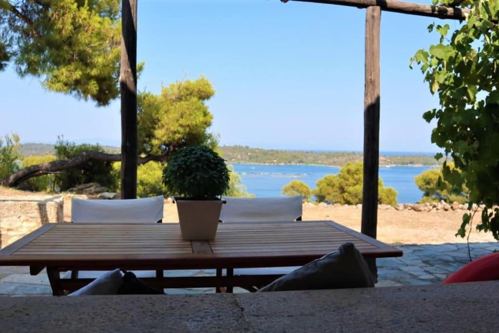 Villa Wood & Stone Dream View House B Diaporos Exterior foto