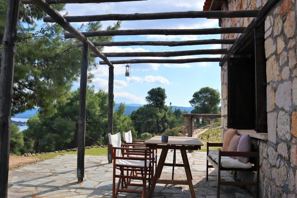 Villa Wood & Stone Dream View House B Diaporos Exterior foto